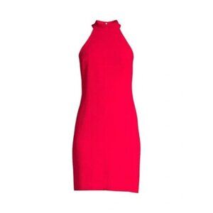 TRINA TURK WANDERLUST 2 CREPE HALTER RED DRESS SIZE 10 EUC Short